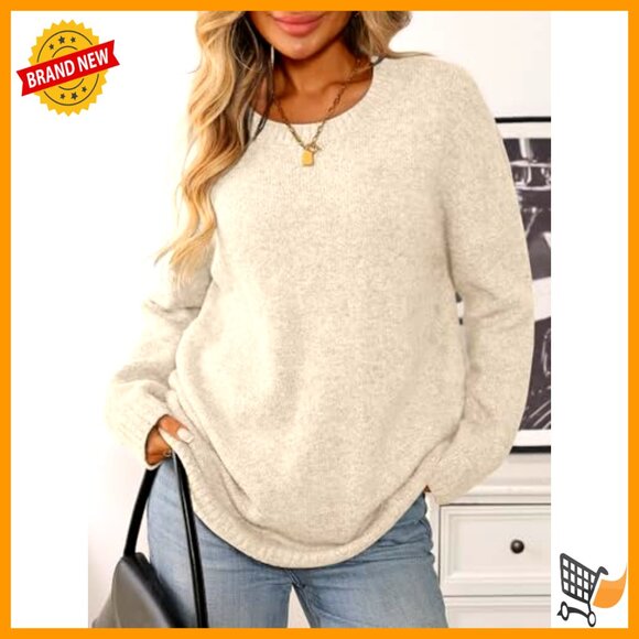 Oversized Tunic Sweater Chunky Knit Cozy Winter Pullover Y2K Chic Casual - Picture 3 of 6